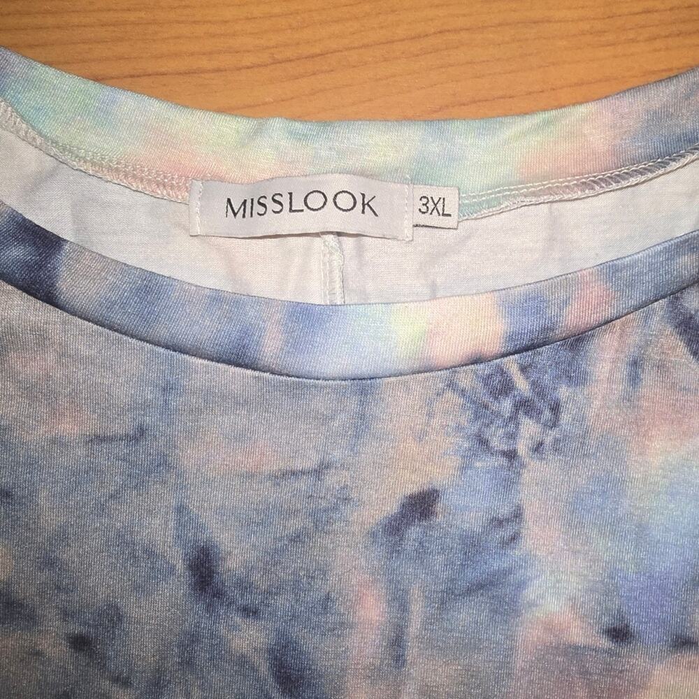 MISSLOOK Blue and Pink Tie-Dye Tee - Picture 5 of 7